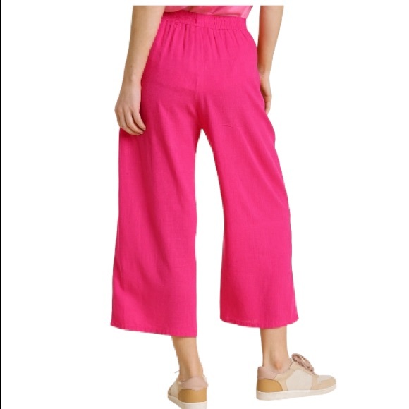 NWT Umgee Frayed Edge Linen Pant - Picture 6 of 6